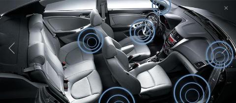 Расположение колонок в Hyundai Solaris
